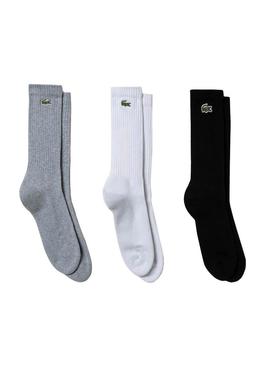 Pack 3 Maias Lacoste Sport Cinza Branco Preto