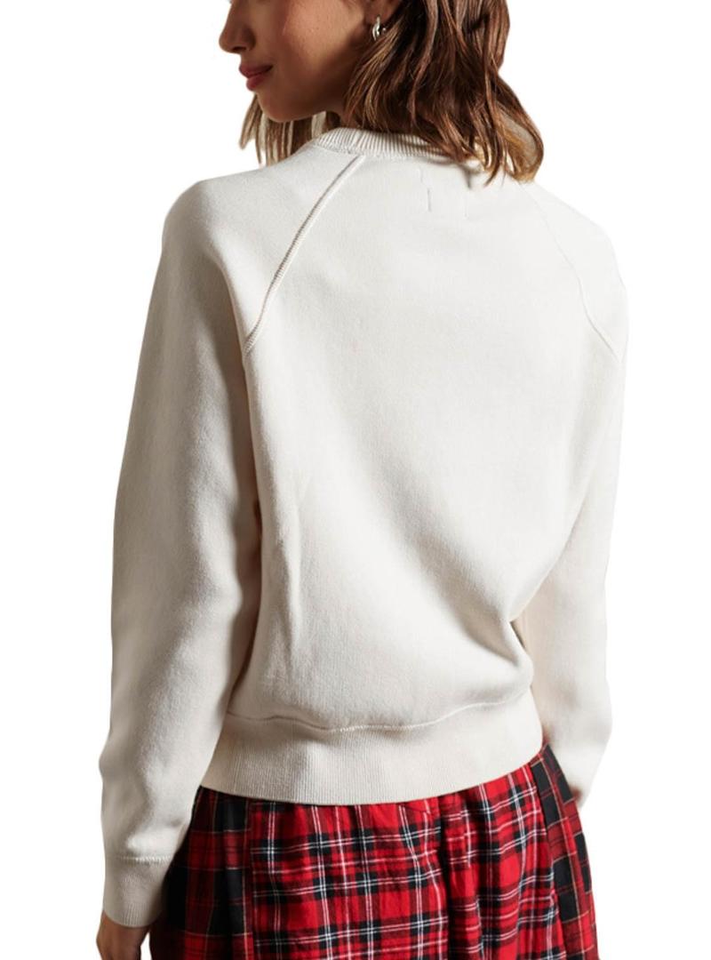 Sweat Superdry EMB Cotton Crew Branco Mulher