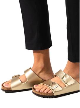Sandálias Birkenstock Arizona BF Gold Para Mulher