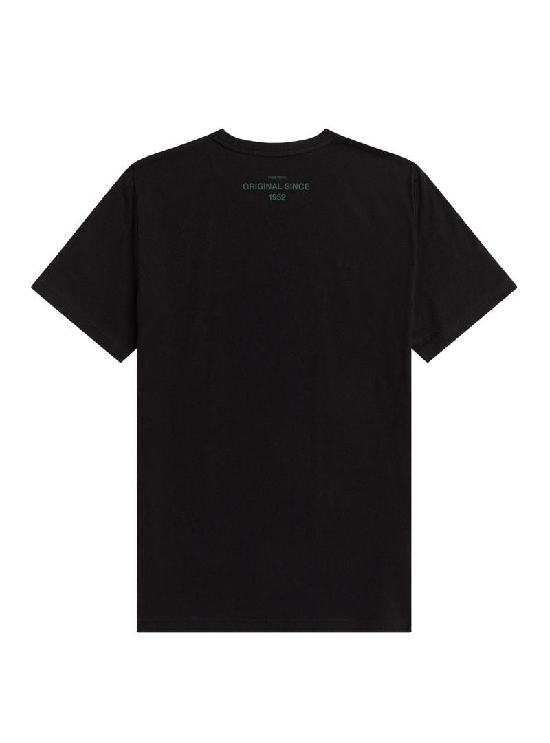 T-Shirt Fred Perry Gráfico Abstrato Preto Homem