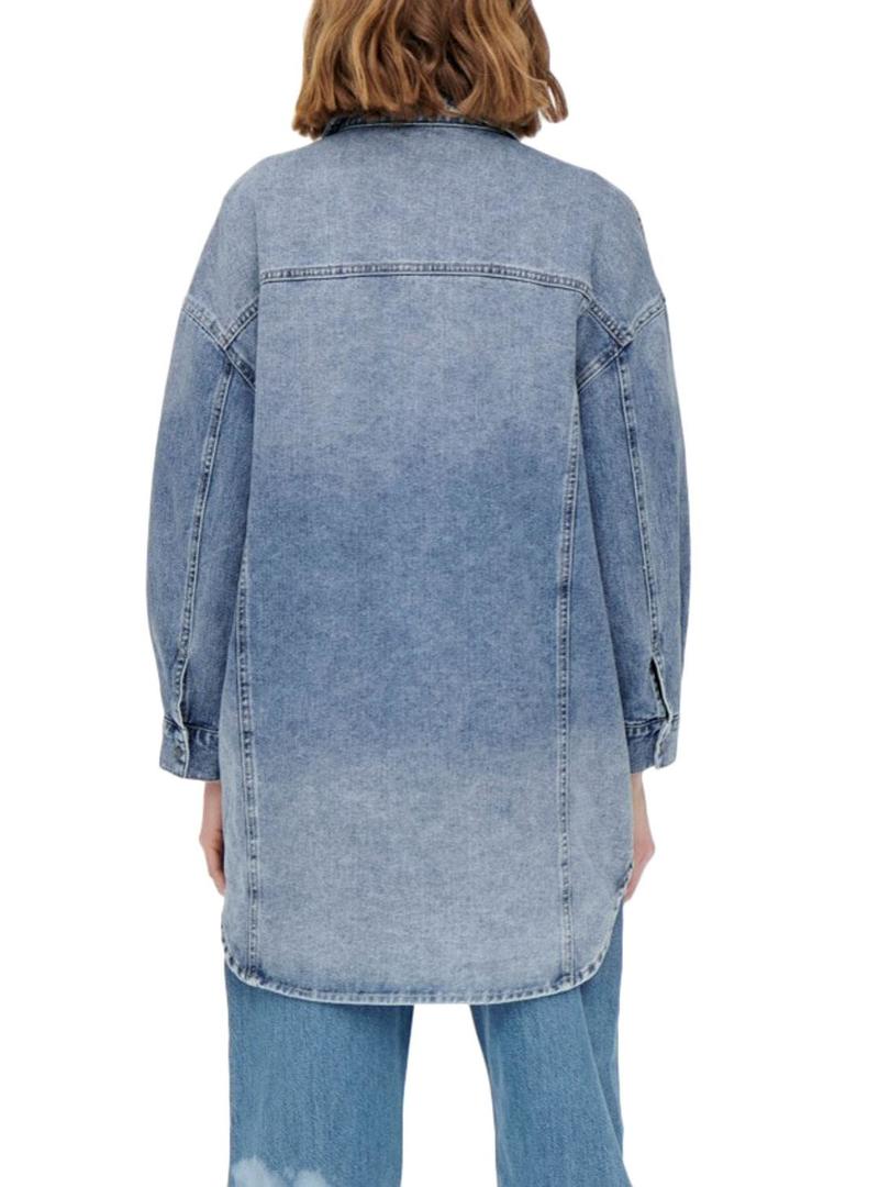 Camisa Denim Only Kasia Denim Azul Para Mulher