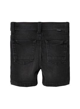 Bermuda Name It Sofus Denim Preto para Menino