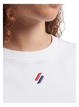 T-Shirt Superdry Code Essential Crop Branco Mulher