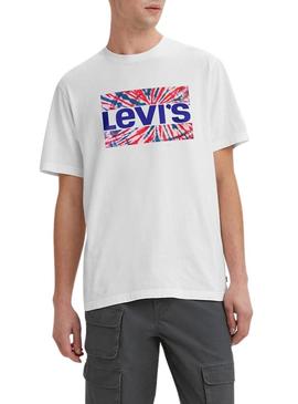 T-Shirt Levis Relaxed Tie Dye Branco para Homem