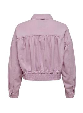 Casaca Denim Only Frida Darsy Malva Mulher