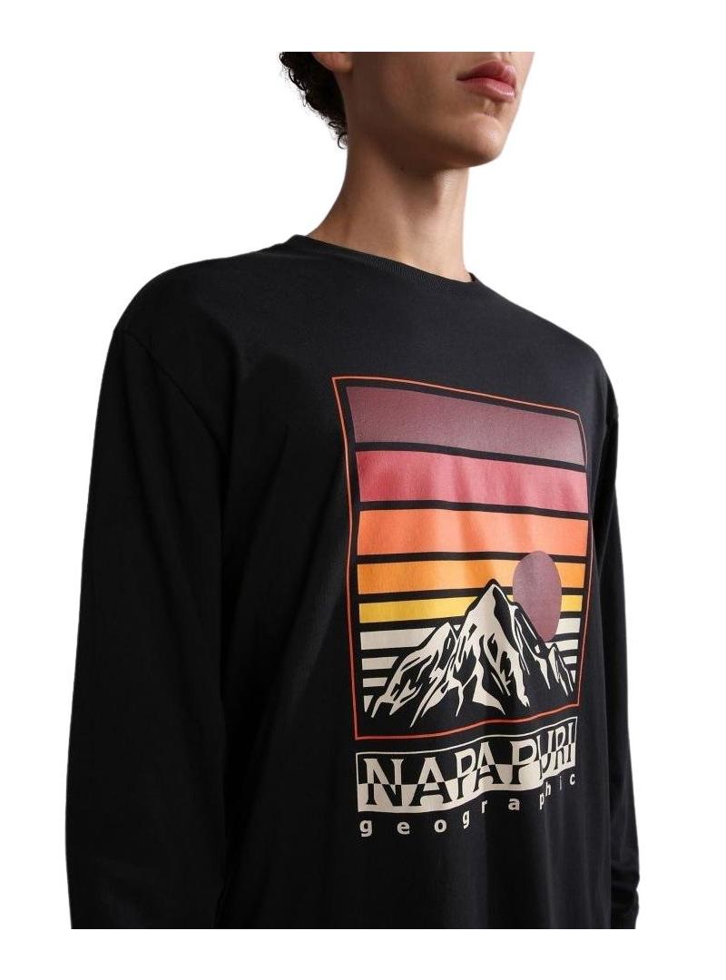 T-Shirt Napapijri S Freestyle Preto para Homem