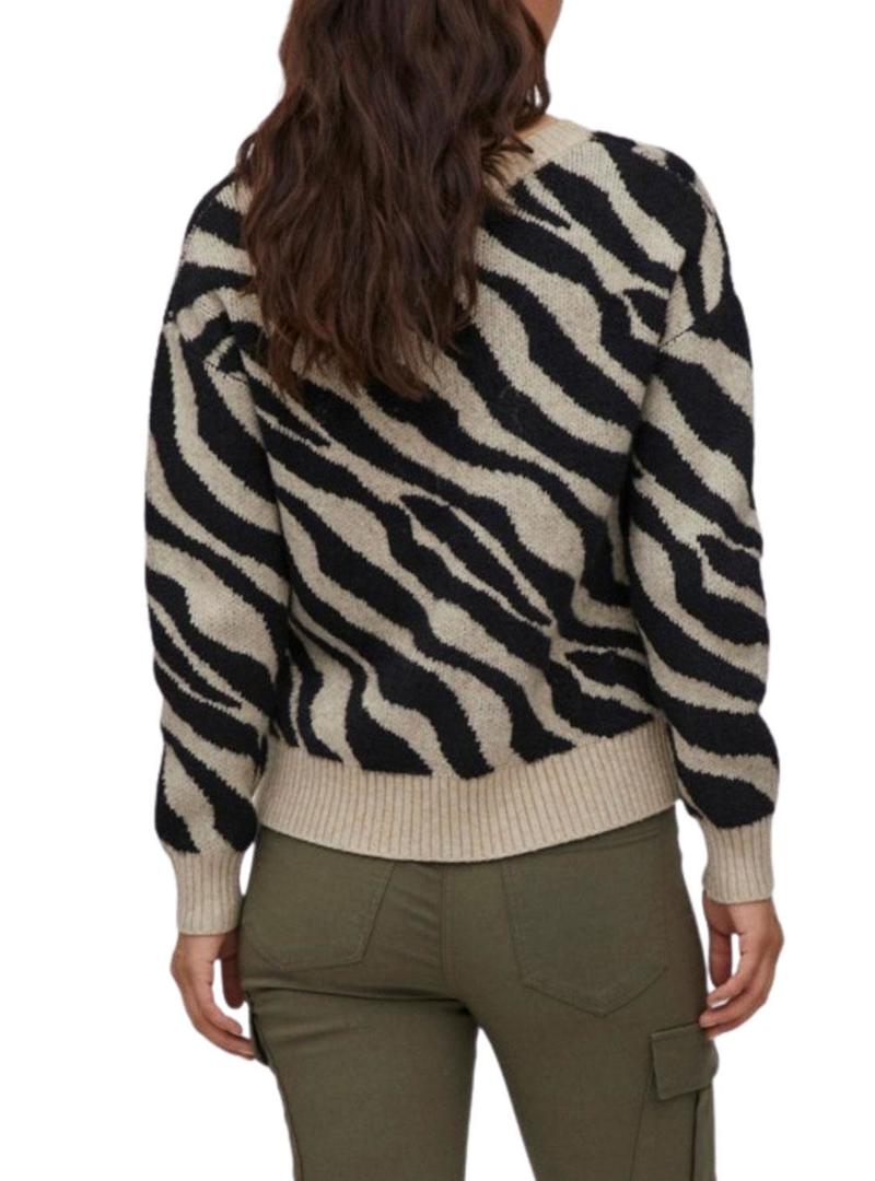 Camisola Vila Pescoço Viril Pico para Mulher Preto