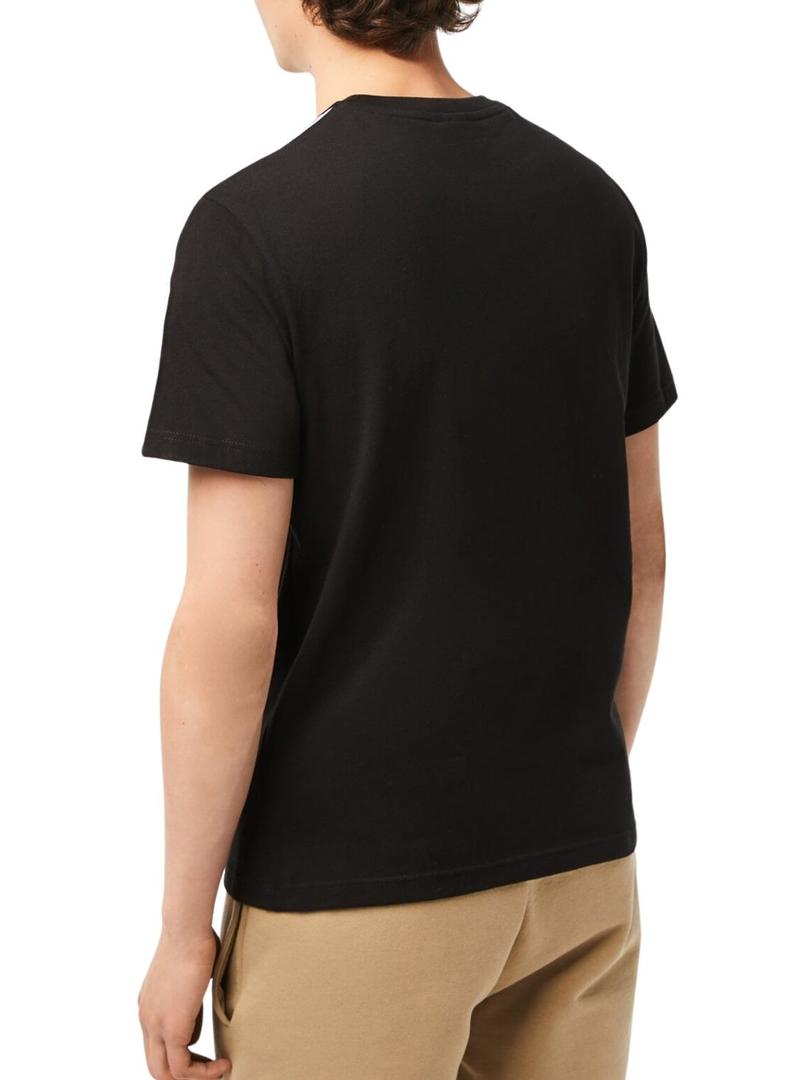 T-Shirt Lacoste Raya Logo Preto para Homem