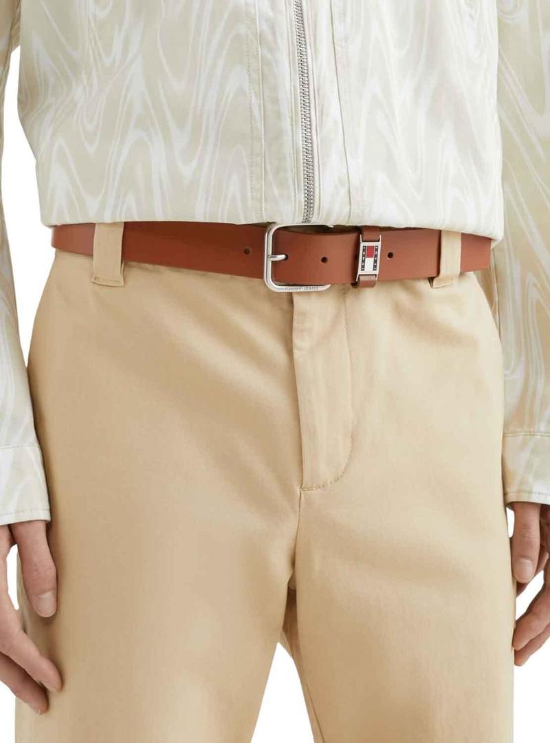 Cinto Tommy Jeans Scanton Marrom para Homem