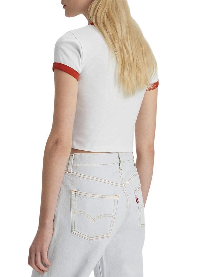 T-Shirt Levis Lento Down Branco para Mulher