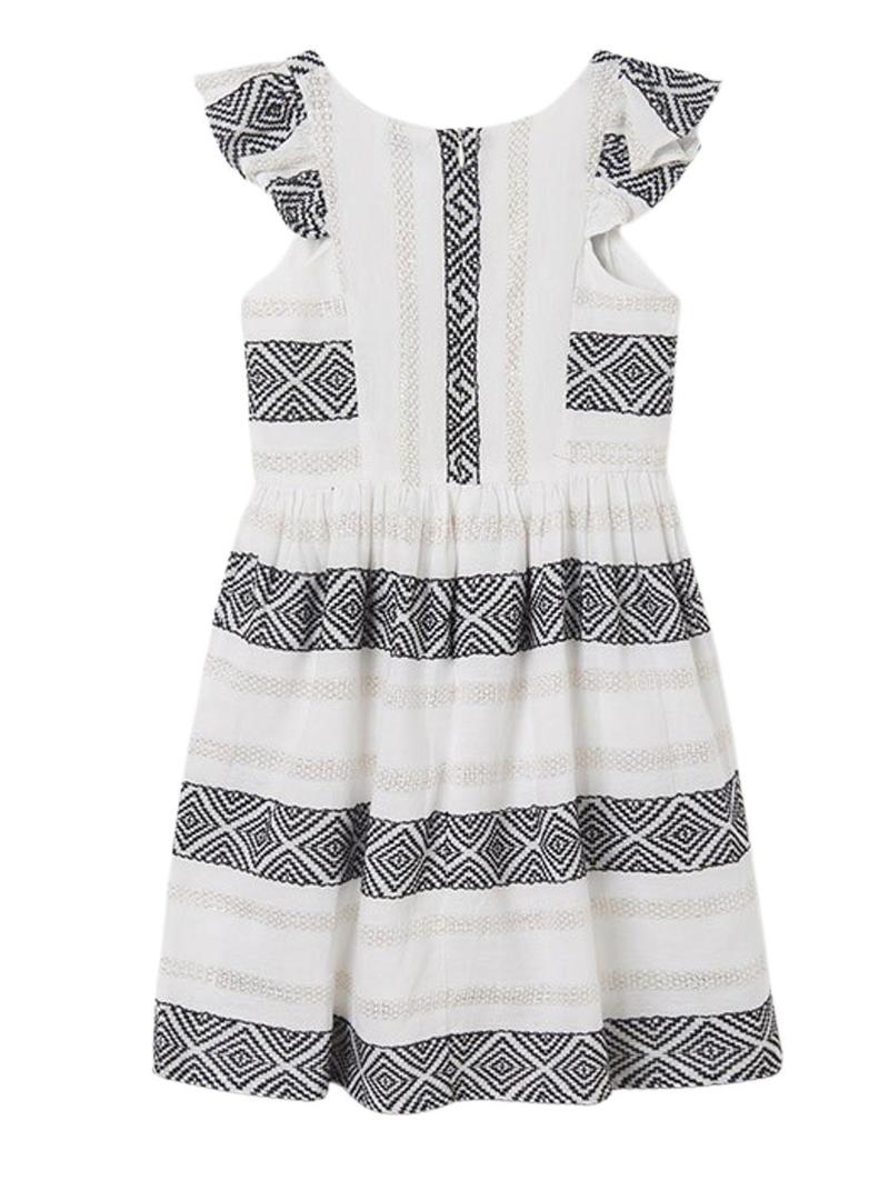 Vestido Mayoral Jacquard Lurex Branco para Menina