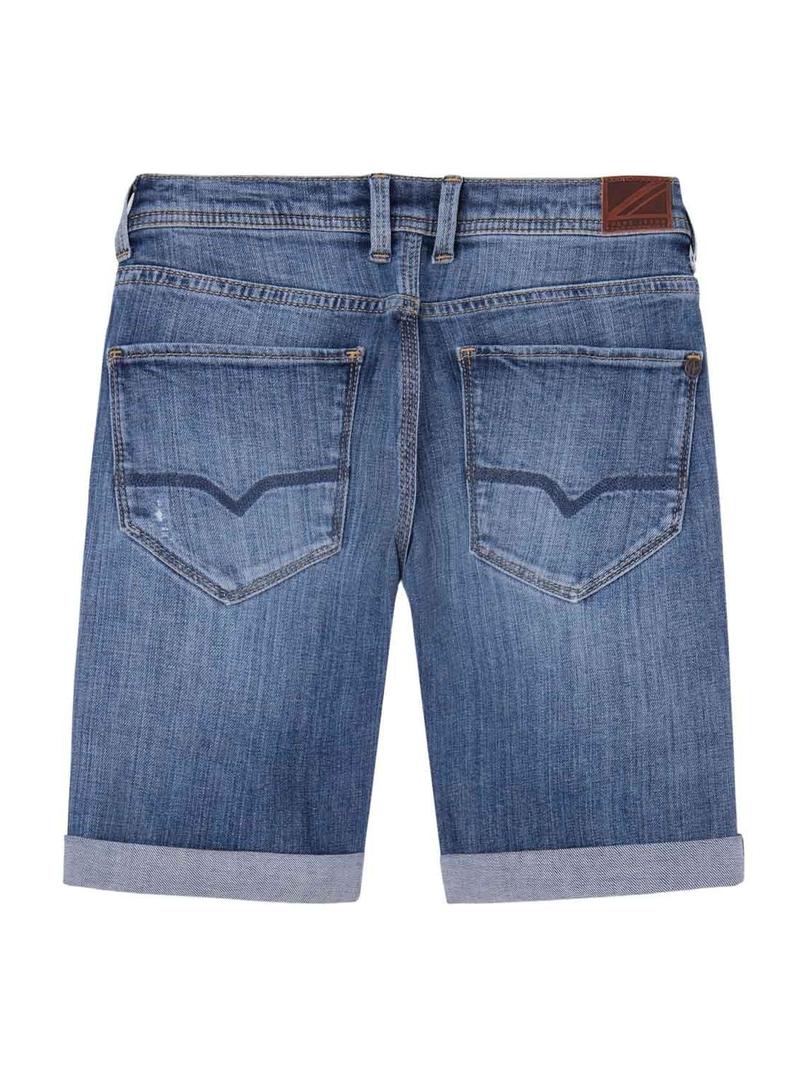 Bermuda Pepe Jeans Cashed Repair Azul Menino