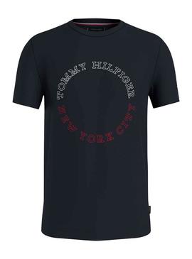 T-Shirt Tommy Hilfiger Jumpsuittipo Roundle Azul Marinho