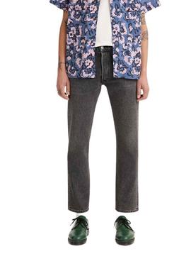 Calças Jeans Levis 501 Crop Cinza Homem