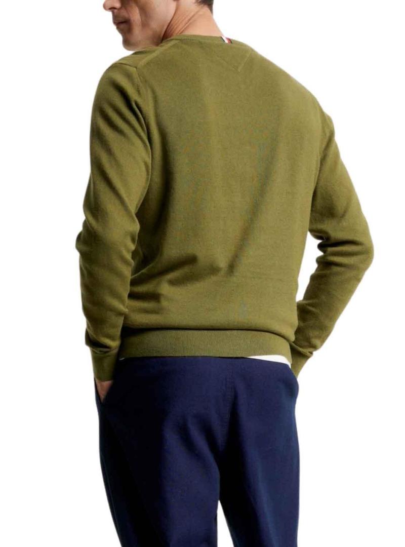 Camisola Tommy Hilfiger Pima Cashmais Verde Homem