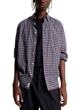 Camisa Tommy Hilfiger Nat Soft Flex Bordeaux Homem