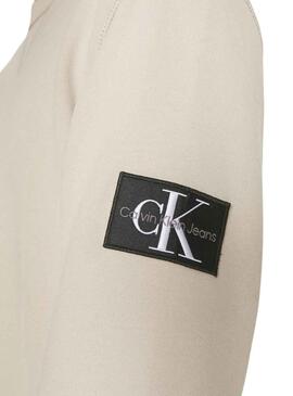 Sweat Calvin Klein Badge Crew Beige Homem