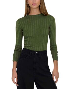 Camisola Only Dima Life Botão Verde Escuro Mulher.