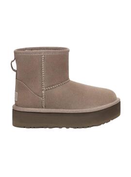 Botas UGG Classic Mini Platform Smoke Marrom Menina
