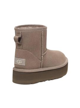 Botas UGG Classic Mini Platform Smoke Marrom Menina