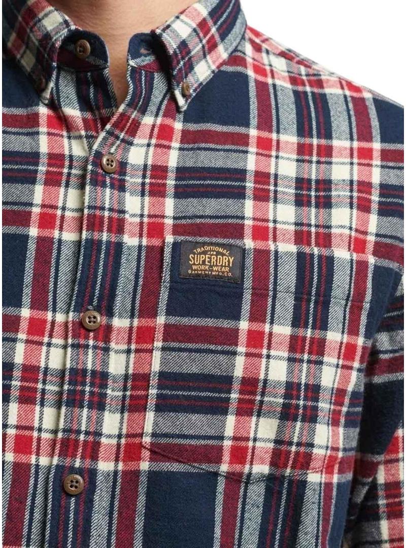 Camisa Superdry Cotton Lumberjack Azul Marinho Masculina