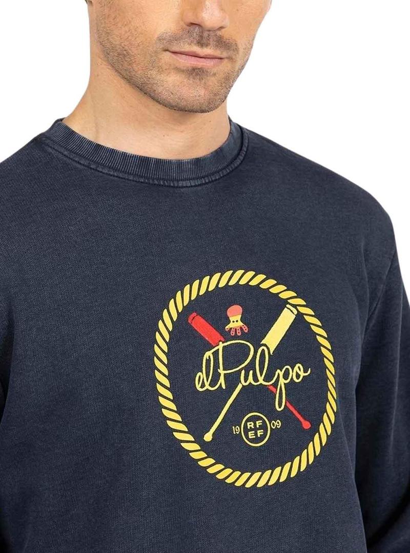 Sweat El Pulpo Remos RFEF Azul Marinho para Homem