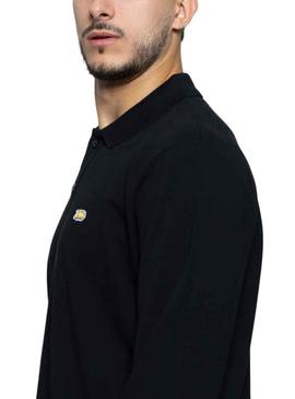 Polo Klout Basic Preto Manga Larga para Homem