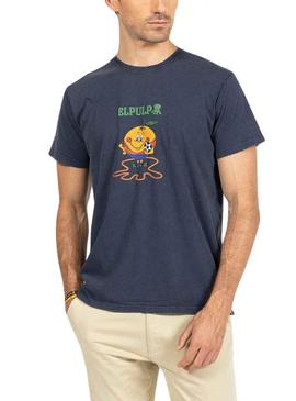 T-Shirt El Pulpo Naranjito RFEF Azul Marinho Homem