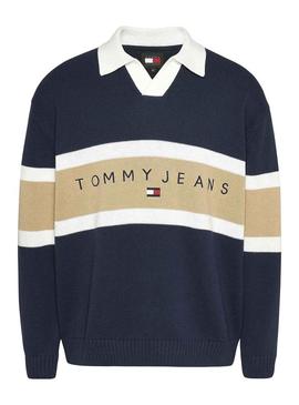 Camisola Tommy Jeans Rúgbi Verde para Homem