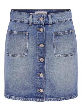 Saia Only Heather Azul para Mulher