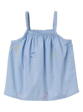 Top Name It Falower Azul Para Menina