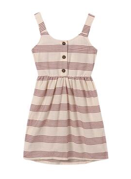 Vestido Mayoral em malha listrada terracota para menina.