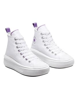 Sapatilhas Converse Chuck Taylor Move Branco e Lilás