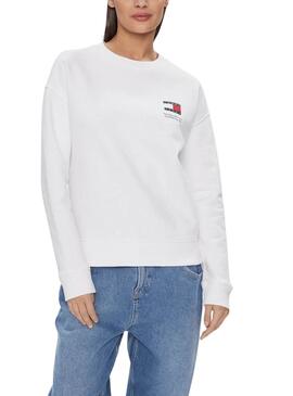 Sweat Tommy Jeans Boxy Graphic Branco Mulher