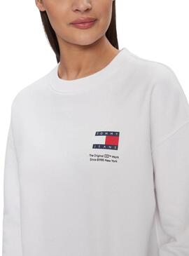 Sweat Tommy Jeans Boxy Graphic Branco Mulher