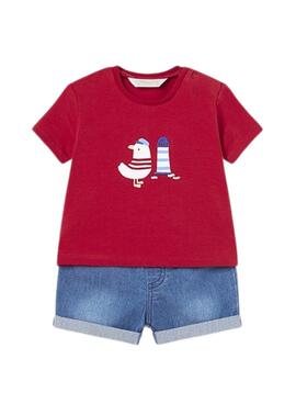 Conjunto Mayoral Calção de Ganginha Vermelho Bebê