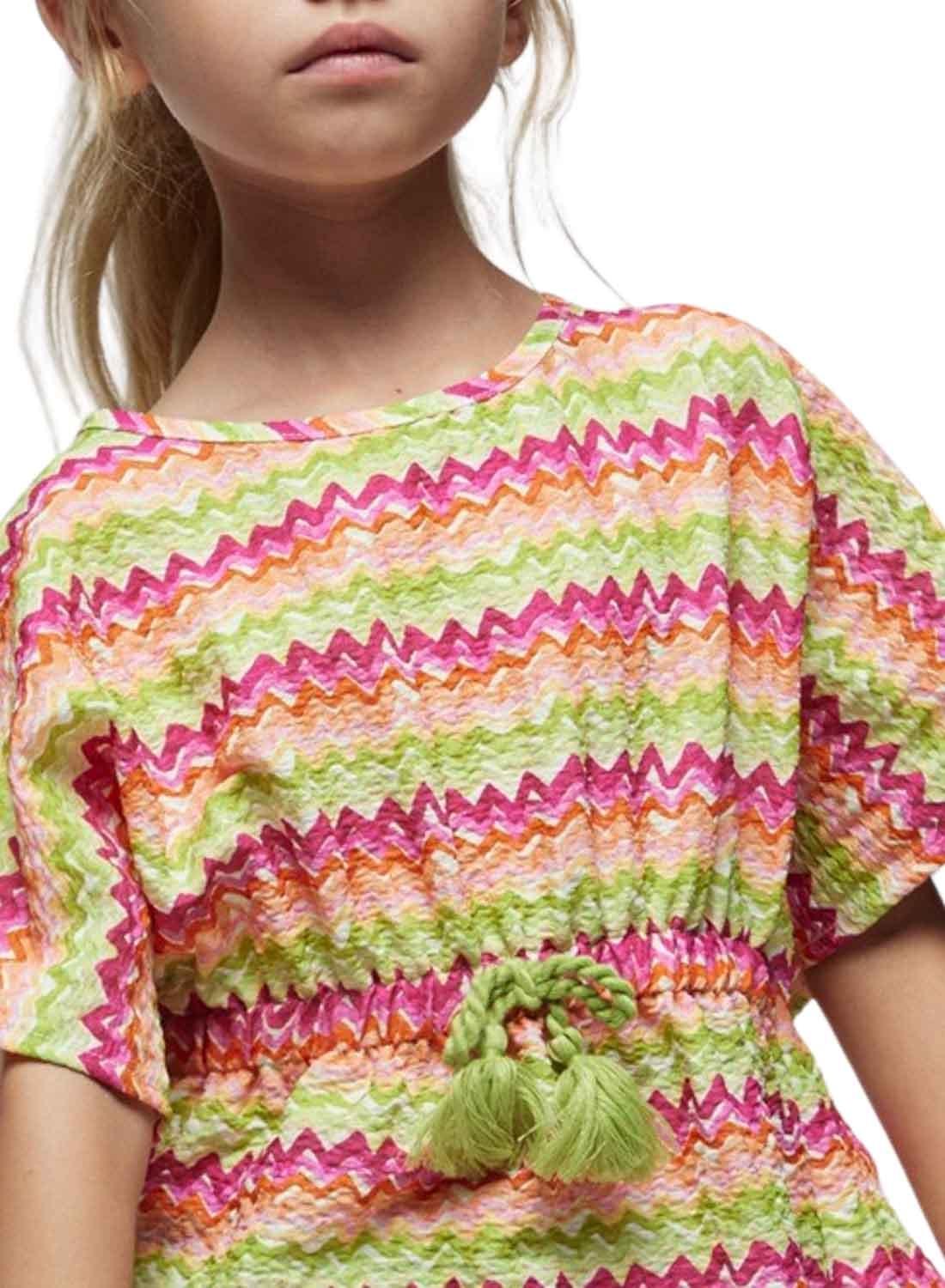 Caftã Mayoral estampado para menina.