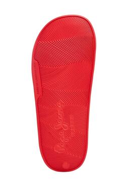 Chinelos Pepe Jeans Slider Vermelho Para Menina
