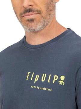 Camiseta O Polvo Praia azul para homem.