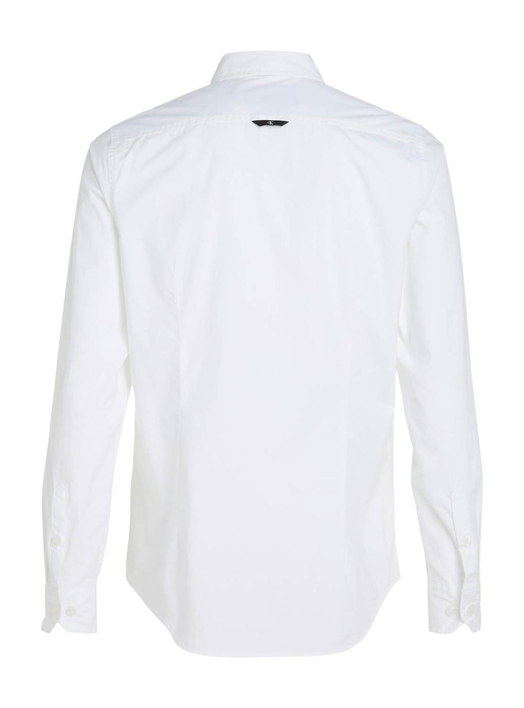 Camisa Calvin Klein Jeans Slim Strech Branca Para Homem