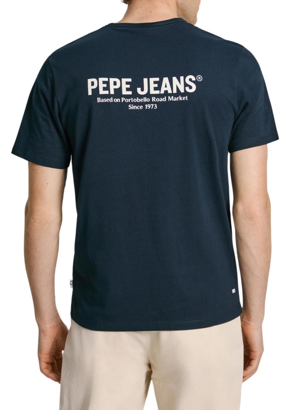 Camiseta Pepe Jeans azul marinho para homem.