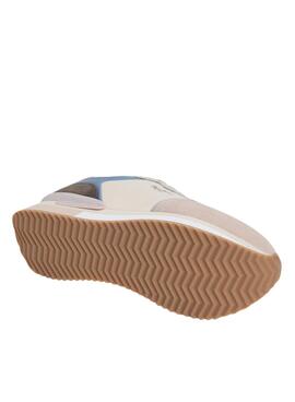 Ténis Pepe Jeans Rusper Mania bege e rosa para mulher