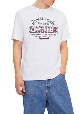 Camiseta Jack and Jones Logo branco para homem