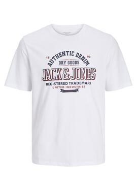 Camiseta Jack and Jones Logo branco para homem