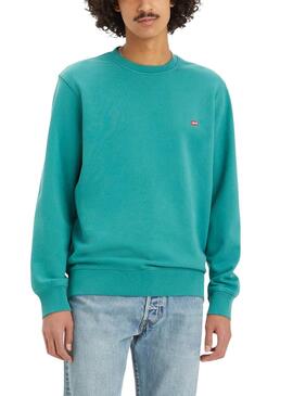 Moletom Levis básico turquesa para homem.