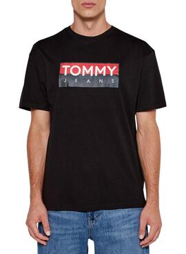 Camiseta Tommy Jeans Entry preta para homem
