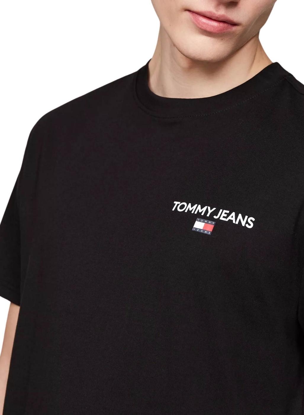 Camiseta Tommy Jeans Linear preta para homem
