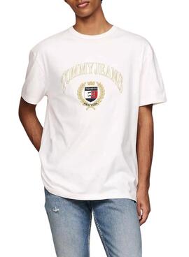 Camiseta Tommy Hilfiger Gold Crest branca para homem