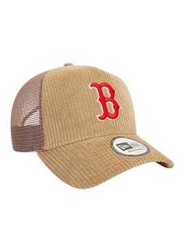Boné New Era Cord Trucker bege para mulheres e homens
