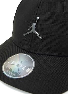 Boné Jordan Jumpman Metal Curve Brim preto para meninos e meninas
